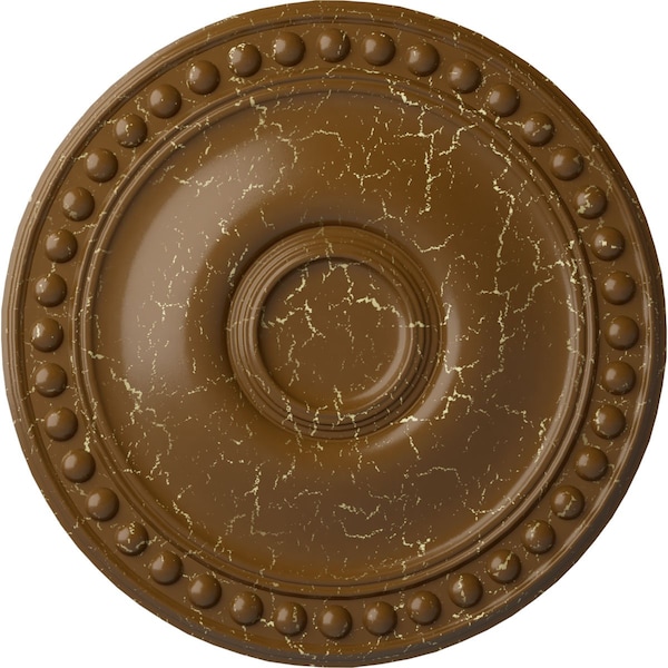 Ekena Millwork Foster Ceiling Medallion (Fits Canopies up to 5 5/8"), 19 1/8"OD x 1"P, Smokey Topaz Crackle CM19FOSTC - main